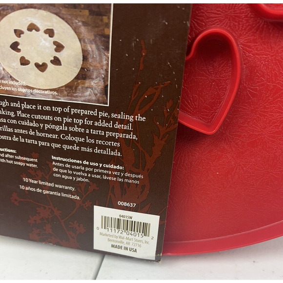Nordic Ware Reversible Lattice & Hearts Pie Top‎ Cutter 12” - Picture 3 of 6